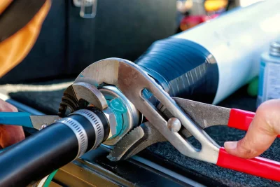 Pipe repair service using professional plumbing tools in Clearwater, Florida